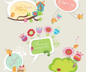 Cute cartoon speech bubbles vector