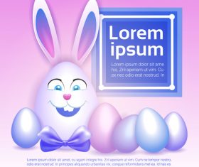 Cute easter egg rabbit design vector 02