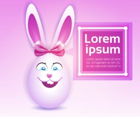 Cute easter egg rabbit design vector 03