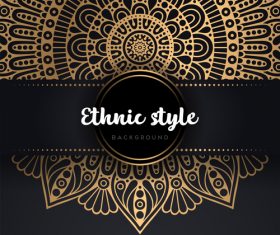 Decor golden ethnic background art vector 02