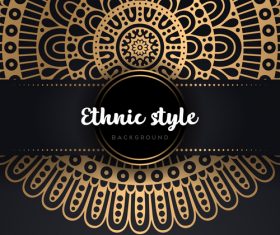 Decor golden ethnic background art vector 03