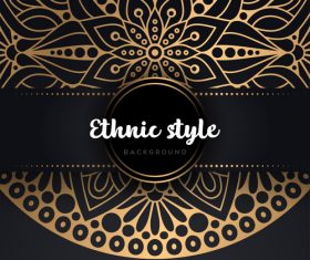 Decor golden ethnic background art vector 04