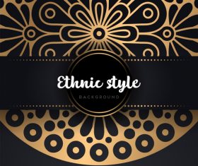 Decor golden ethnic background art vector 05