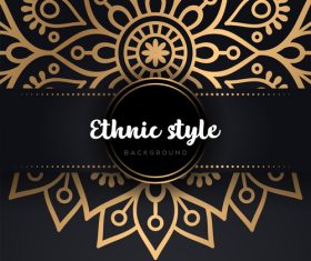 Decor golden ethnic background art vector 01