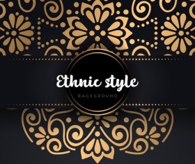 Decor golden ethnic background art vector 07
