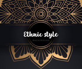 Decor golden ethnic background art vector 08