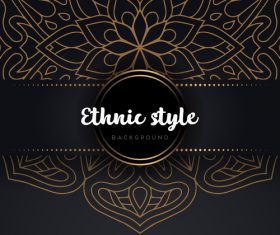 Decor golden ethnic background art vector 09