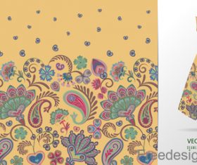 Decor seamless patter with dress mockup vector 01