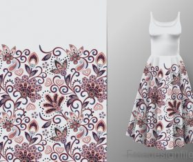 Decor seamless patter with dress mockup vector 06