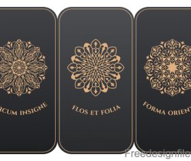 Decorative pattern with card template vector 01