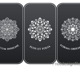 Decorative pattern with card template vector 03