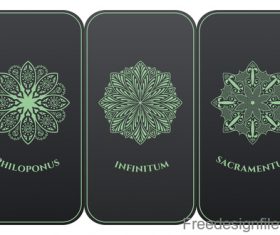 Decorative pattern with card template vector 05