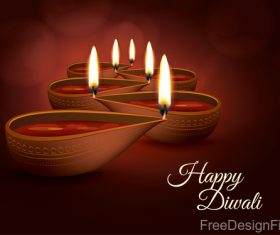 Diwali Holiday vector illustration with burning design 03