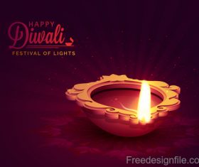 Diwali festival background design with candle vector 01