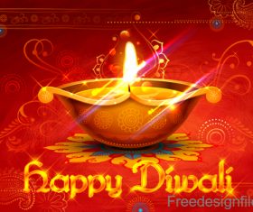 Diwali festival background design with candle vector 03
