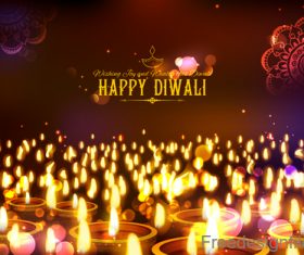 Diwali festival background design with candle vector 05