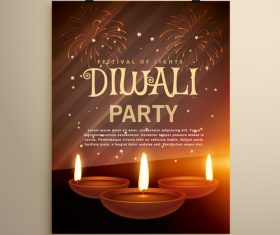 Diwali festival flyer template vector 01