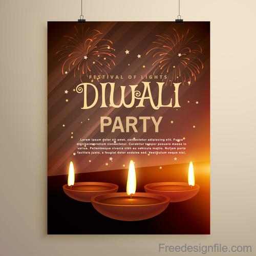 Diwali festival flyer template vector 01