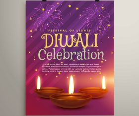 Diwali festival flyer template vector 03