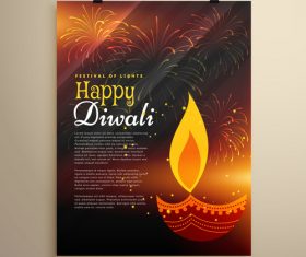 Diwali festival flyer template vector 04