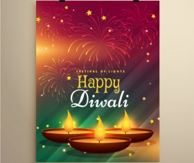 Diwali festival flyer template vector 05