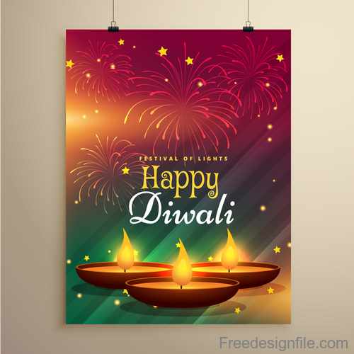 Diwali festival flyer template vector 05