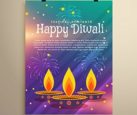 Diwali festival flyer template vector 06