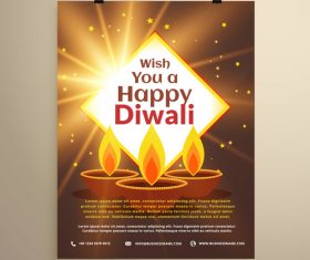 Diwali festival flyer template vector 07
