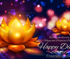 Diwali festival with blurs background vector 02
