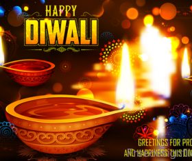 Diwali festival with blurs background vector 04
