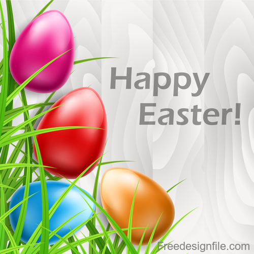 Easter Eggs On White Wood vector