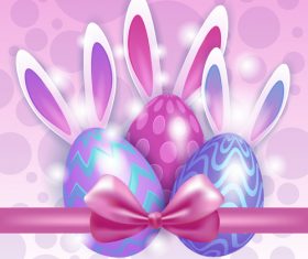 Easter card colored egg illustration vector 01