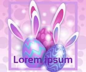 Easter card colored egg illustration vector 02