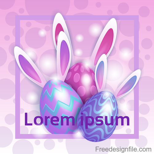 Easter card colored egg illustration vector 02