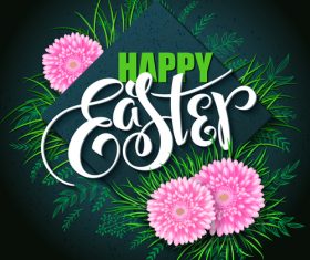 Easter card dark green design vector