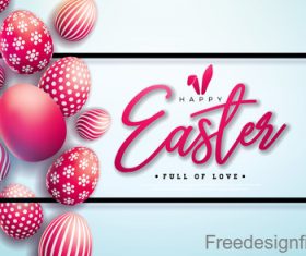 Easter card design with colored egg vectors material 01