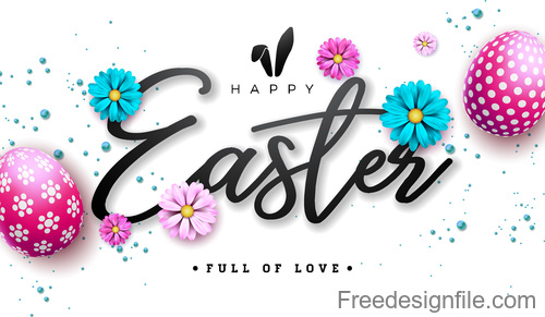 Easter card design with colored egg vectors material 02