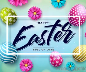 Easter card design with colored egg vectors material 03