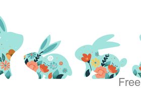 Easter decor rabbit illustration vector 01