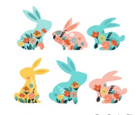 Easter decor rabbit illustration vector 02