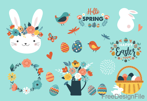 Easter decor with ornaments vector design