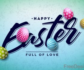 Easter design with vintage background vector