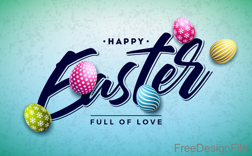 Easter design with vintage background vector
