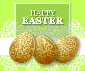 Easter egg with green background vector