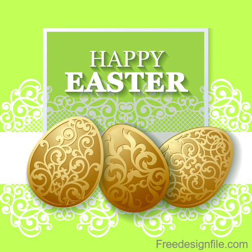 Easter egg with green background vector