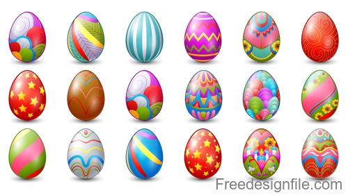 Easter eggs illustration vector set 01