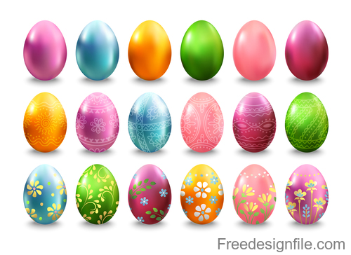 Easter eggs illustration vector set 03