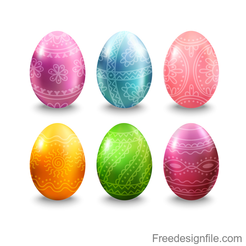 Easter eggs illustration vector set 04