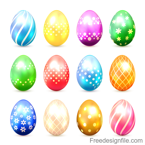 Easter eggs illustration vector set 06