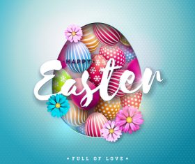 Easter festival card template vectors 02
